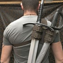 Fourreau à double dos pour épée de sorcier médiéval, support de cimeterre, étui de guerrier pirate viking, cosplay
