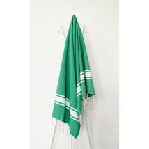 Fouta 100x200 Cap Ferret vert varech - 100% coton - franges