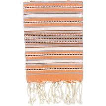 Fouta 100x200 orange , bleu, noir, blanc - 100% coton - franges
