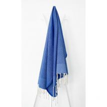 Fouta 100x200 cm Tarifa Unie Bleu Roi - 100% coton - franges