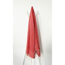 Fouta 100 x 200 cm Tarifa Rouge - 100% coton - finition franges