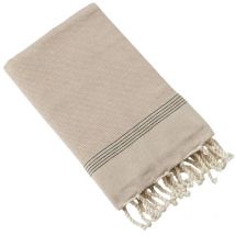 Fouta a franges coton tisse 100 x 200 cm Ullysse ficelle