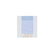 Fouta de Plage Nid d'Abeille 100% coton - Douceur et confort – Serviette de Plage - 100x200cm - 200 x 100 cm - Bleu ciel.