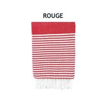 Fouta de Plage Nid d'Abeille 100% coton - Douceur et confort – Serviette de Plage - 100x200cm - 200 x 100 cm - rouge .