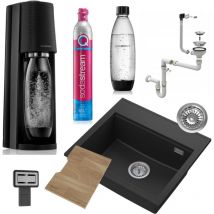 Granitan - foxal évier en granit noir + SodaStream terra