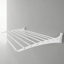 Étendoir à linge mural, Séchoir à linge mural et pliable en aluminium et acier, Foxydry Fold 60 cm Blanc