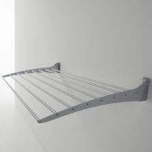 Foxydry - Fold Étendoir à linge, Séchoir à linge mural et pliable en aluminium et acier, 120x57x9 cm - Gris