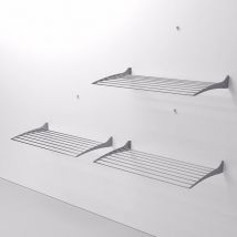 Étendoir à linge mural, Séchoir à linge mural et pliable en aluminium et acier, 3x Foxydry Fold 60 cm