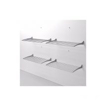 Étendoir à linge mural, Séchoir à linge mural et pliable en aluminium et acier, 4x Foxydry Fold 120 cm