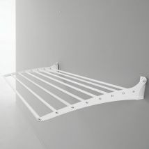 Stendibiancheria da Parete, stendino a muro, stendino a scomparsa da interno e esterno e da balcone Foxydry Fold Bianco 80x50x10 cm - Bianco