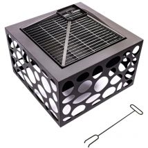 Redfire - Foyer avec grille de barbecue Mikor Noir