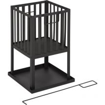 Practo Garden - Foyer avec plaque à cendres noir