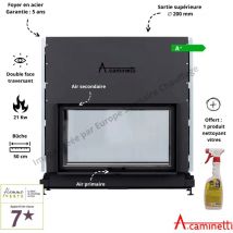A Caminetti - Foyer bois Flat w 120 x 60 Double Face A.Caminetti