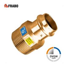 Kombi Übergangsstück i mit ag, Rotguss, Gas Wasser, v Kontur 15mm x 1/2' ag - Frabo