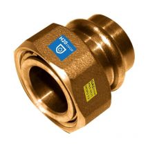 Verschraubung, Schwenkmutter flachdichtend, 22mm x 3/4' üw, Rotguss, Gas Wasser - Frabo