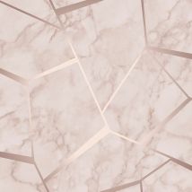 Fine Decor - Fractal Marble Wallpaper Granite Cloudy Metallic Rose Gold Luxury