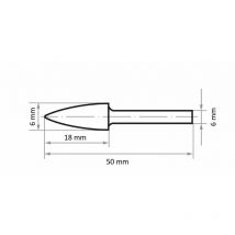 Lukas - HM-Frässtift Form g Spitzbogen Kopf ø 6 mm Länge 18 mm Zahnung 7