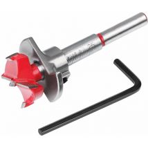 Fraise à Bois, ø 25 mm Foret Bois à Positionnement Ajustable, Scie Trépan au Carbure Cémenté avec Butée de Profondeur (Plage de Profondeur 1040 mm)
