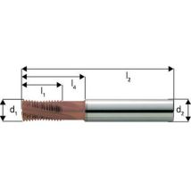 Fraise À Fileter Gfm En Carbure Monobloc, Arrosage Central, Revêtement Ticn, Ø D1 : 12 Mm, Pas 1,50 Mm, Lames De L1 20 Mm, Pour Ø Filetage : 16 Mm
