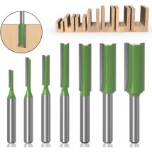 Fraise à mèche droite en carbure de tungstène, tige simple à Double cannelure, pour le bois, 6mm, 1 pièce