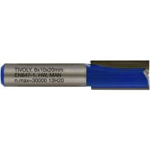 Tivoly - Gerader Nutfräser • Ø10 mm • 2 Hartmetallklingen • Ø8-mm-Schaft • Für die Holzbearbeitung