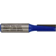 Tivoly - Gerader Nutfräser • Ø6 mm • 2 Hartmetallklingen • Ø8 mm Schaft • Für die Holzbearbeitung