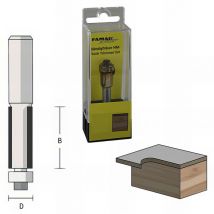 Famag - Fraise à affleurer d. 19,05 mm Lu. 38 mm Lt. 82 mm Queue 8 mm + Roulement à billes