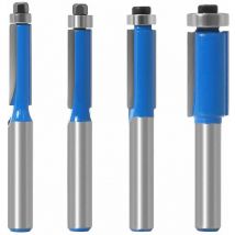 4 Pcs Fraise à Copier 8 mm Outils de Fraisage de Menuiserie Bricolage de Coupe avec Roulement Supérieur, Queue Garniture Affleurante Routeur-Fei Yu