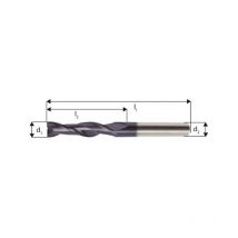 Fraise cylindrique extra longue, en carbure monobloc, ø d1 - h10 : 6,0 mm, Long. totale I1 75 mm, Long. coupe l2 30 mm, ø queue d2 - h6 : 6 mm