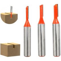 Fraise Droite à Queue de 8 mm, 3 Pièces Fraise Droite Defonceuse, Fraise a Rainurer à Tige, Fraise à Bois Outils de Fraisage du Bois, Outil de