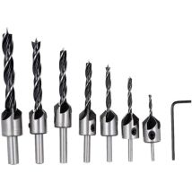 Galozzoit - Fraise à fraiser 7 pièces hss 5 cannelures ensemble de fraisage tournevis alésoir bois métal aluminium plastique fraise outil de forage