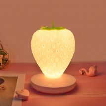 Fraise Lumière Tactile Lampe De Chevet Veilleuse Pour led Décor Fraise Veilleuse Silicone Veilleuse Mignon Lampe Fraise Design Lampe De Chevet led