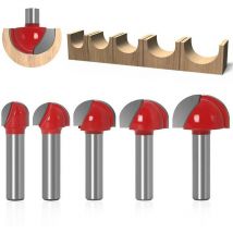 Fraise ronde en bois, 5 pièces fraises 8 mm tige 12/16/19/22/25 mm carbure fraise à rainurer pour fraise