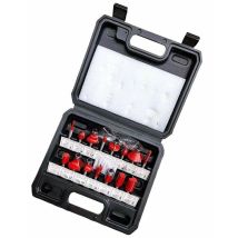 Ahlsen - Fraises defonceuse 6.35mm. Coffret de 15 Fraises à Rainurer Droites, Fraise de Rainure Set Cutter en Bois de Coupe Outil de Travail du