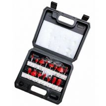 Fraises defonceuse 6.35mm. Coffret de 15 Fraises à Rainurer Droites, Fraise de Rainure Set Cutter en Bois de Coupe Outil de Travail du Bois(Boîtier
