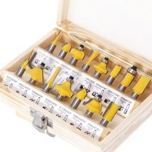 Fraises Defonceuse 8mm, Coffret de 15 Fraises à Rainurer Bois en Carbure de Tungstène, Professionnelles Pour le Travail du Bois, Kit Fraise