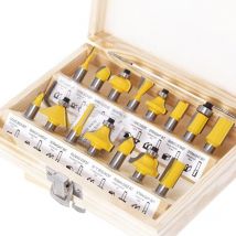 Fraises Defonceuse 8mm, Coffret de 15 Fraises à Rainurer Bois en Carbure de Tungstène, Professionnelles Pour le Travail du Bois, Kit Fraise