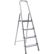 Scala Alluminio 4 Gradini Piuma – Portata 100Kg – Materiale: Alluminio – Design: Compatto e richiudibile