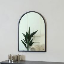 Melody Maison - Framed Black Arched Mirror 70cm x 50cm - Black