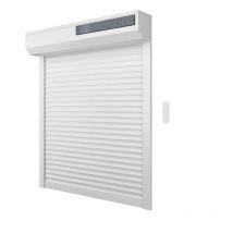 Volet roulant solaire H120 x L120 cm en pvc recoupable en largeur et hauteur coloris blanc -