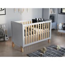Love For Sleep - Francis Cot Bed 120x60cm with Aloe Vera mattress (White/Pine) - White/Pine
