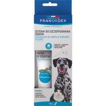 Zahnbürste und Zahnpasta für Hund und Katze - 70g - Francodex