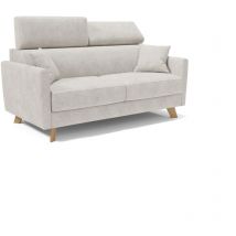 Divani.store - Francy Sofá cama con reposacabezas ajustables 180 cm (mat. 140x197) Blanco