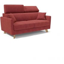 Divani.store - Francy Sofá cama con reposacabezas ajustables 160 cm (mat. 120x197) Rojo