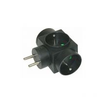 Franelec - prise triplite 3X2P+T - 16A - noir HOUTRIP16N