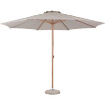 Frank Parasol de protection solaire avec timon, Ø3.5M en teck décor, beige.