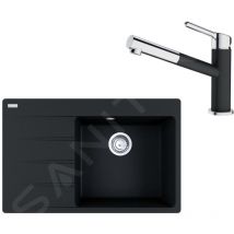 Colonnes - Ensemble G227, évier en fragranit cng 611-78 tl / 7 et mitigeur fc 3055.071, noir mat / chrome 114.0675.670 - Franke