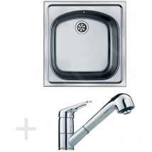 Franke - Colonnes - Set de cuisine N4, évier en inox etn 610 + robinet fc 9547.031, chrome 101.0200.289