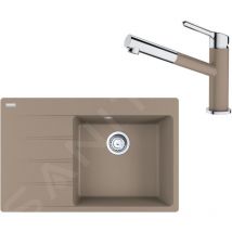Colonnes - Set G227, évier en fragranit cng 611-78 tl / 7 et mitigeur fc 3055.424, cachemire / chrome 114.0650.828 - Franke