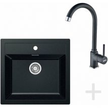 Colonnes - Kit de cuisine T25, évier en tectonite sid 610, noir + robinet fp 9000, onyx new 114.0366.029 - Franke